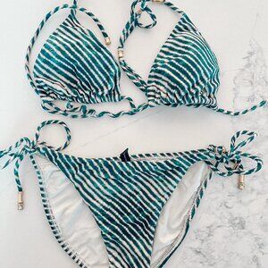 Vix Paula Hermanny T back Tri Top Bikini Set Size Small
